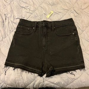 NWT Madewell black denim shorts